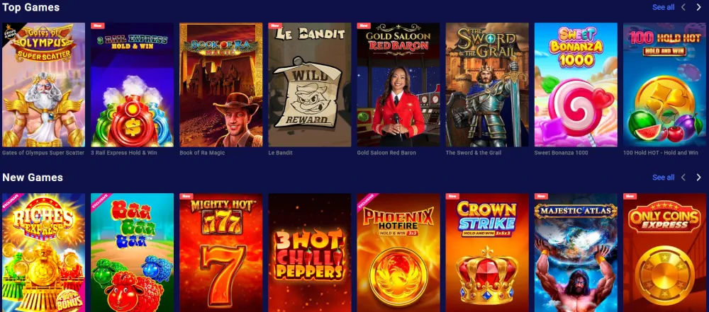 Frumzi kolekce nejlépe hodnocených a nově přidaných kasinových her.